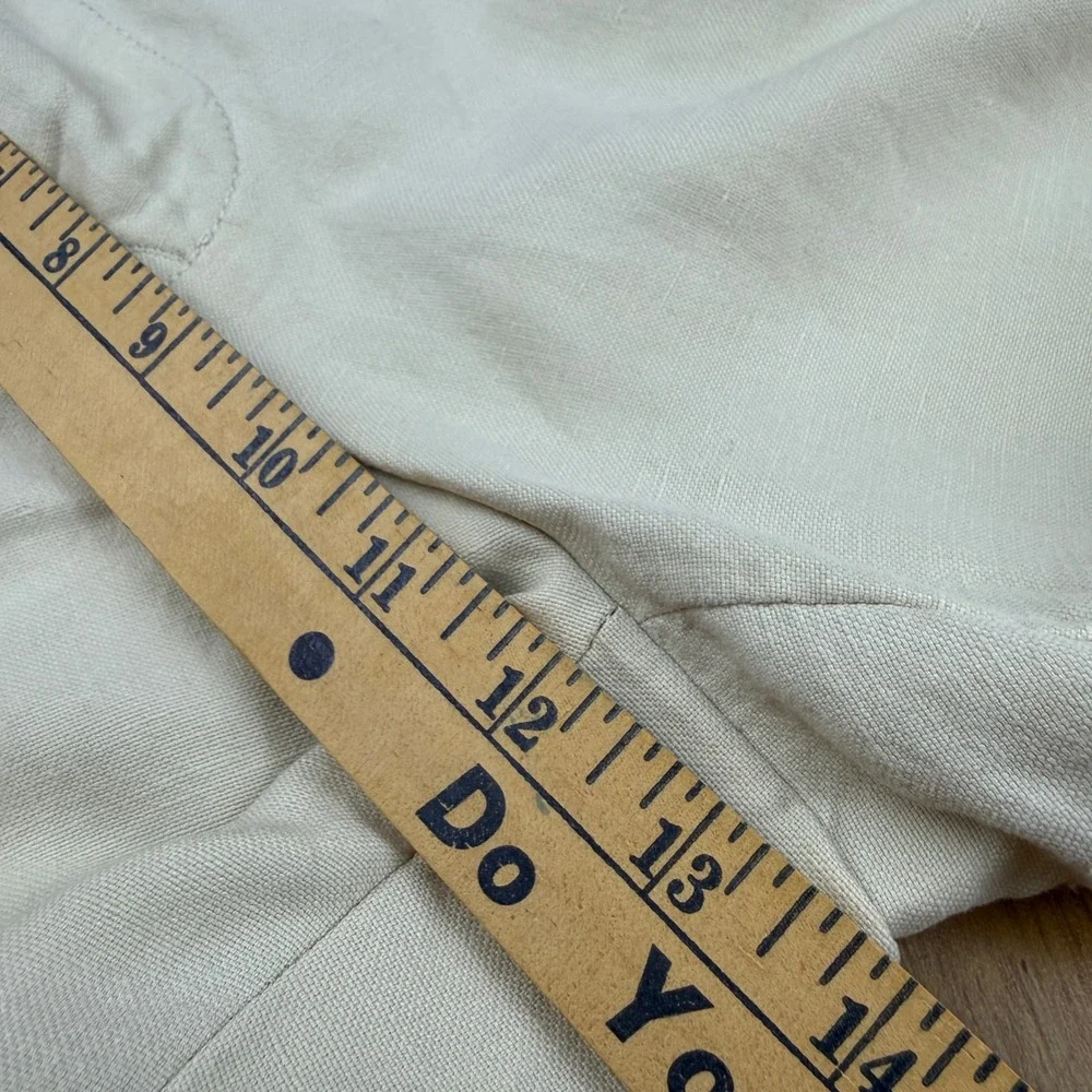 Tommy Bahama Mens 40x32 Cream Linen Silk Blend Relaxed Fit Trousers Pants